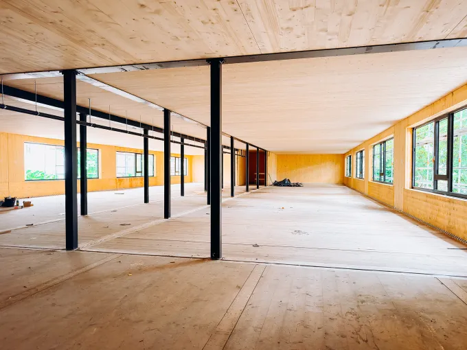 Chantier de Uccle Immi vue de l'intérieur