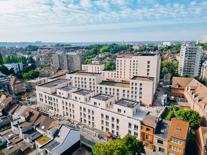 vue aérienne du chantier d'anderlecht Prins