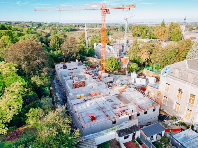 Vue aérienne du projet de Binche