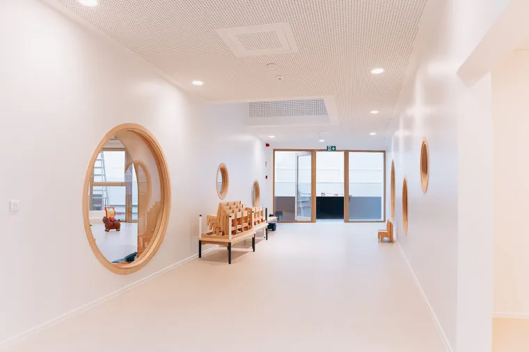 Vue de l'intérieur de la crèche de Cuesmes