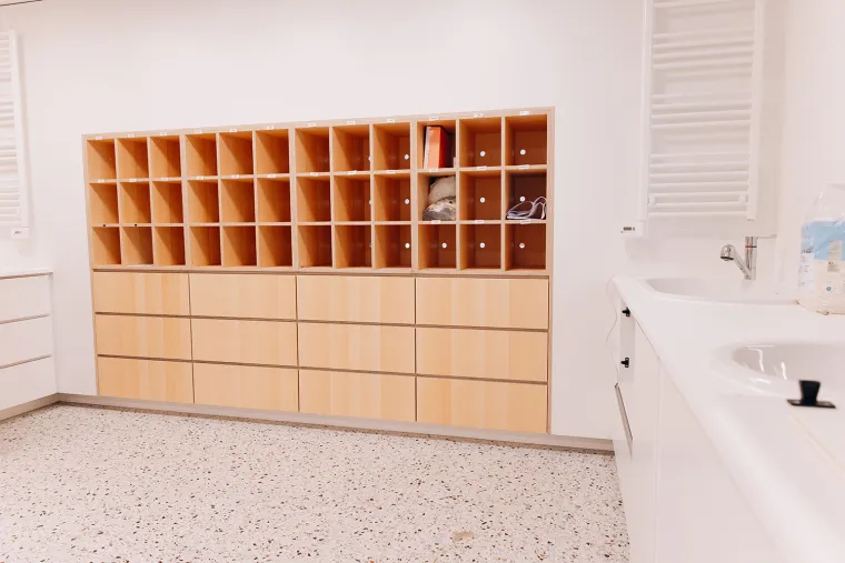 Vue de l'intérieur de la crèche de Cuesmes