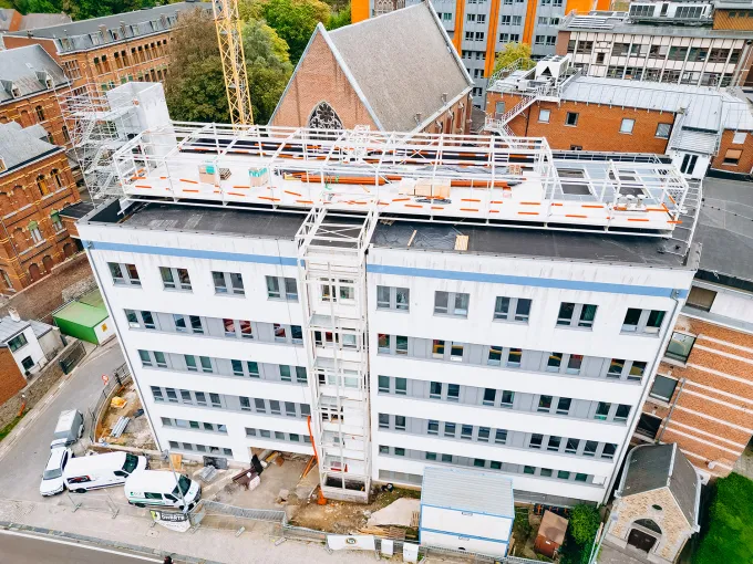 Vue aérienne du chantier de Namur UCL