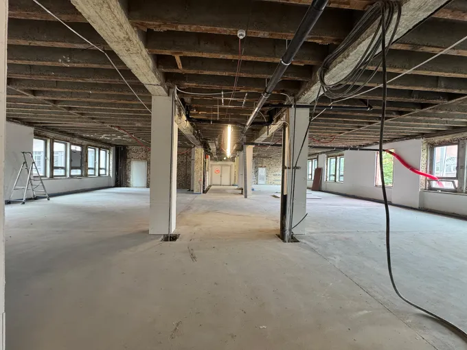 Vue de l'intérieur du chantier de Namur UCL