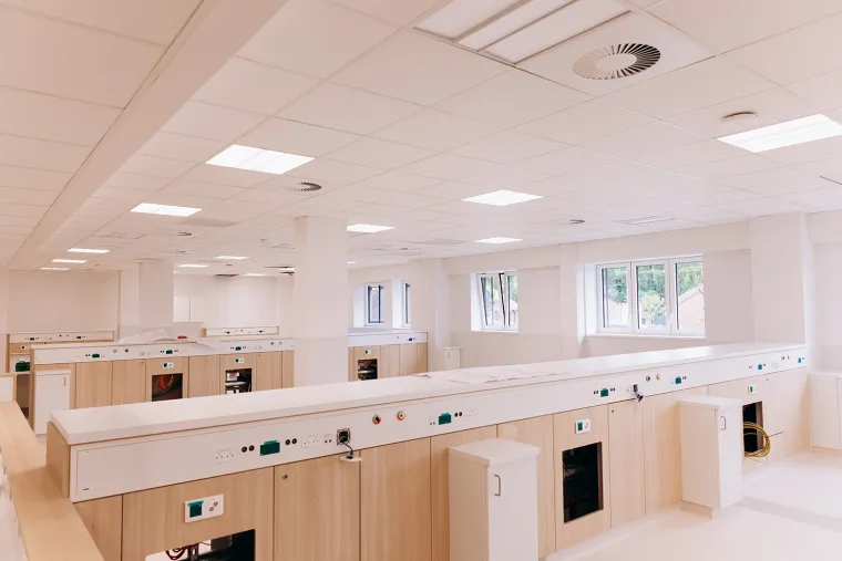Vue de l'intérieur du projet Hornu Epicura