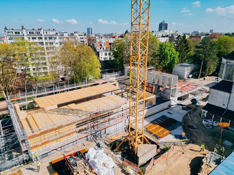 Lopende werf in Ukkel – Institut Montjoie - Marie Immaculée